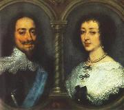 DYCK, Sir Anthony Van Charles I of England and Henrietta of France dfg Spain oil painting artist
